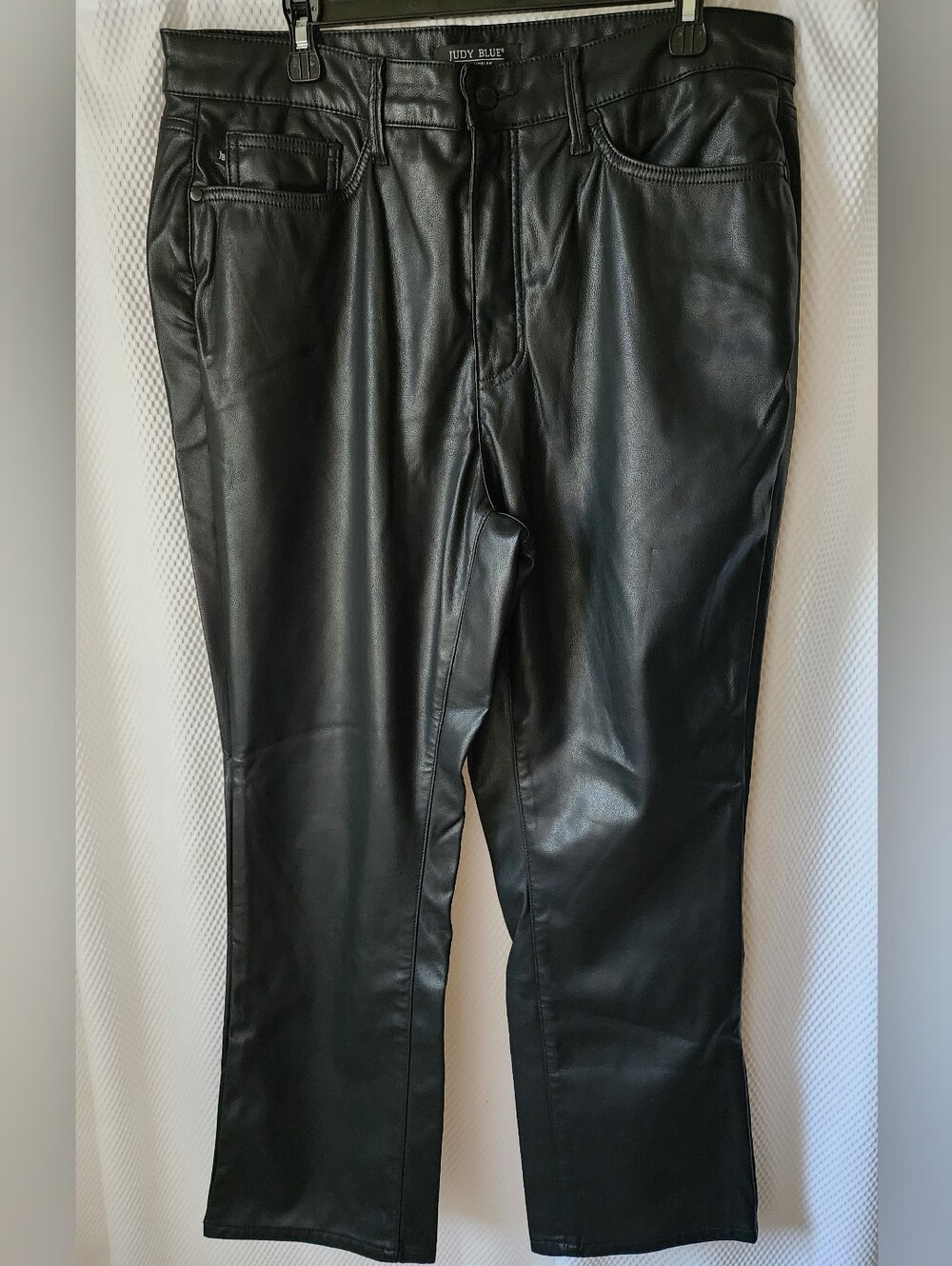 Judy Blue Black Faux Leather Straight Jeans